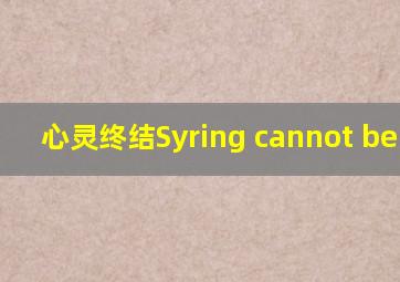 心灵终结Syring cannot be run